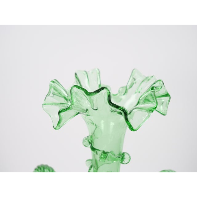 19th Century Victorian Style Italian Glass / Brass Epergne Centerpiece Vase For Sale - Image 16 of 18