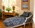 Custom Painted Chaise Lounge Chair Upholstered in Blue and Cream Ralph Lauren For Sale - Image 18 of 18