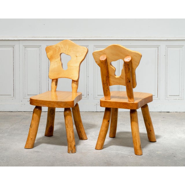 Brutalist Chairs in Elm, 1950, Set of 6 For Sale - Image 4 of 11