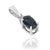 Contemporary Elegant Oval Blue Sapphire & Diamond Solitaire Pendant in 925 Silver | Fine Jewelry For Sale - Image 3 of 12