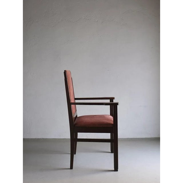 1920s Amsterdam School Oak Armchairs, Netherlands, 1920s, Set of 2 For Sale - Image 5 of 12