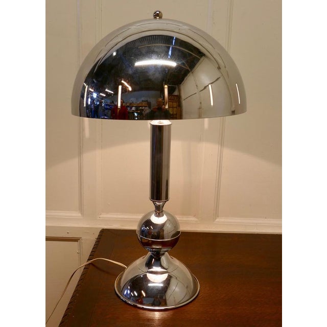 Large French Chrome Style Table Lamp, 1970 For Sale - Image 3 of 8