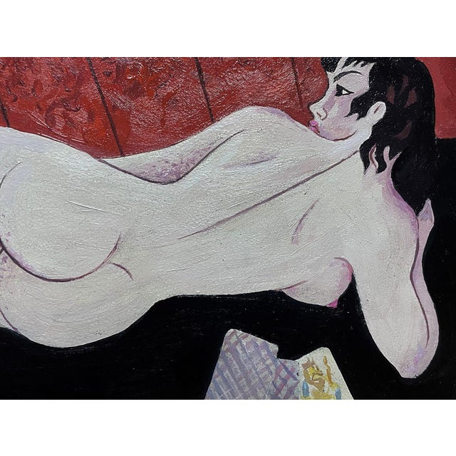 Figurative Oil Painting the Lady Plays Cards Victor Konotopsky For Sale - Image 3 of 10