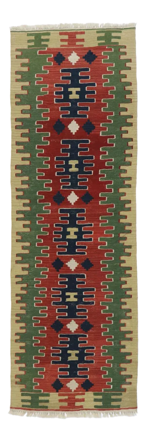 Vintage Persian Shiraz Kilim Runner Rug - 02'07 X 07'09