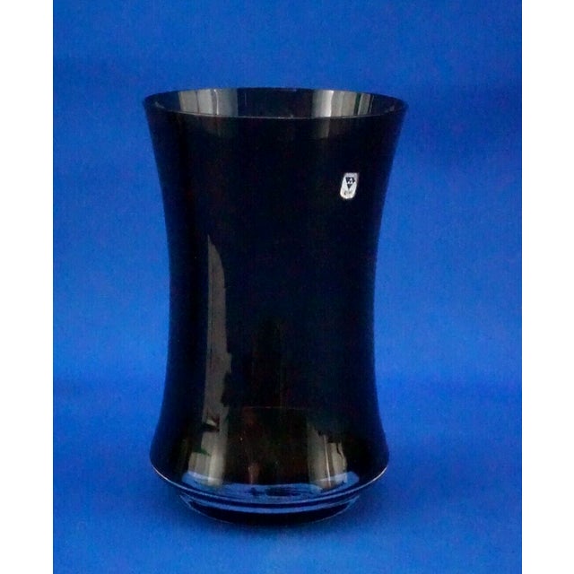 1950s Vintage Vase in Black Smoked Glass from the Gral Crystal Manufactory, Germany, 1950s For Sale - Image 5 of 18