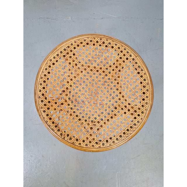 Round Bentwood and Rattan Webbing Stool, 1970s For Sale - Image 6 of 7