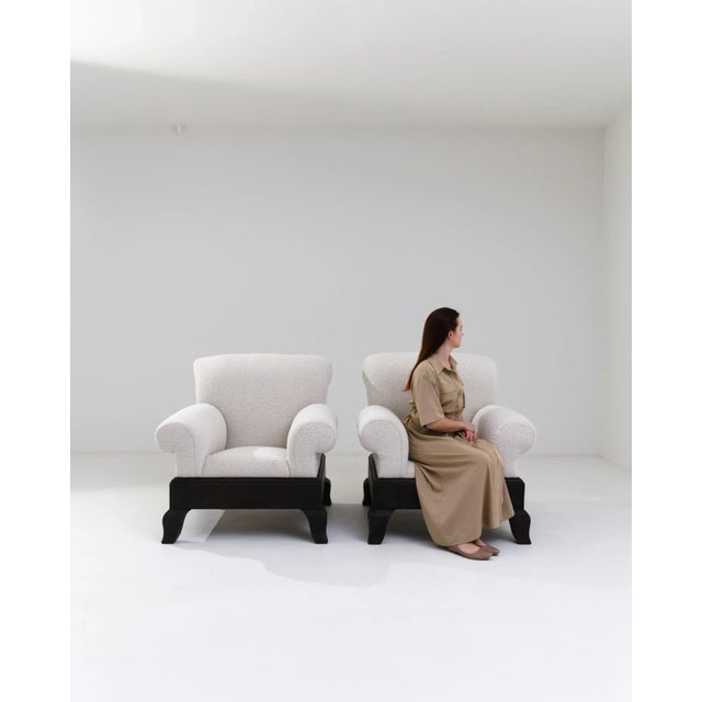 20th Century British Wooden Upholstered Armchairs, A Pair For Sale In Greensboro - Image 6 of 10