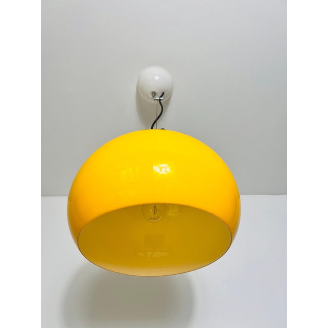 1970s Yellow Pendant Lamp by iGuzzini, Italy, 1970s For Sale - Image 5 of 9