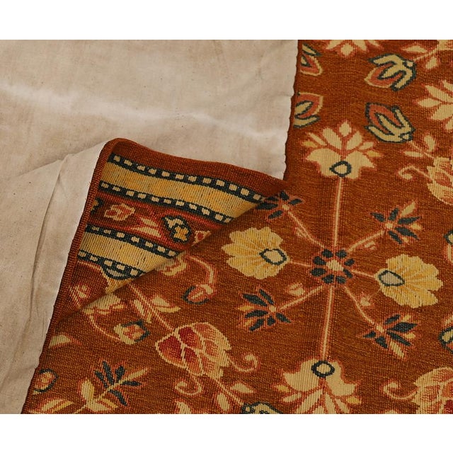 Brown 4'x6' Ariana Handwoven Bessarabian Wool Kilim | Brown Floral Flatweave For Sale - Image 8 of 11