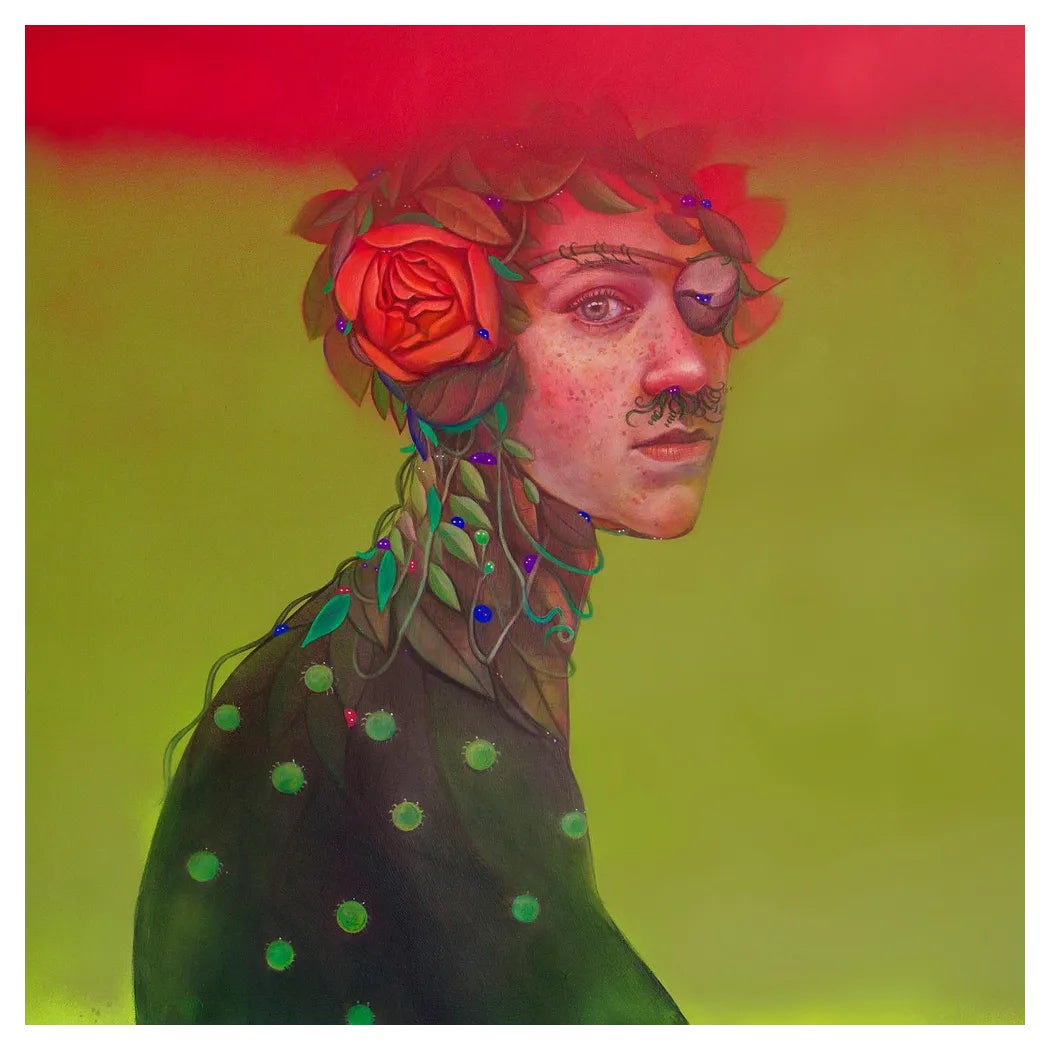 Natasha Lelenco, Pirate with Plants and Insects, 2022, Acrylic & Spray ...