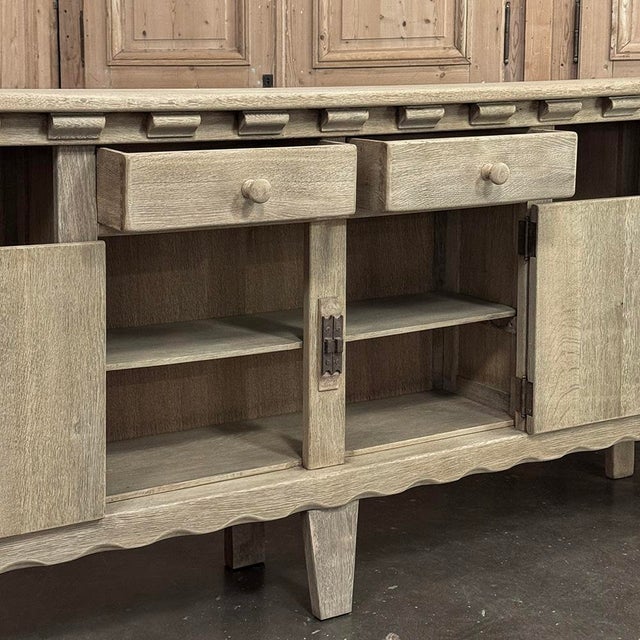 Dutch Neo-Gothic Stripped Oak Buffet With Hand-Forged Ironwork For Sale - Image 14 of 18
