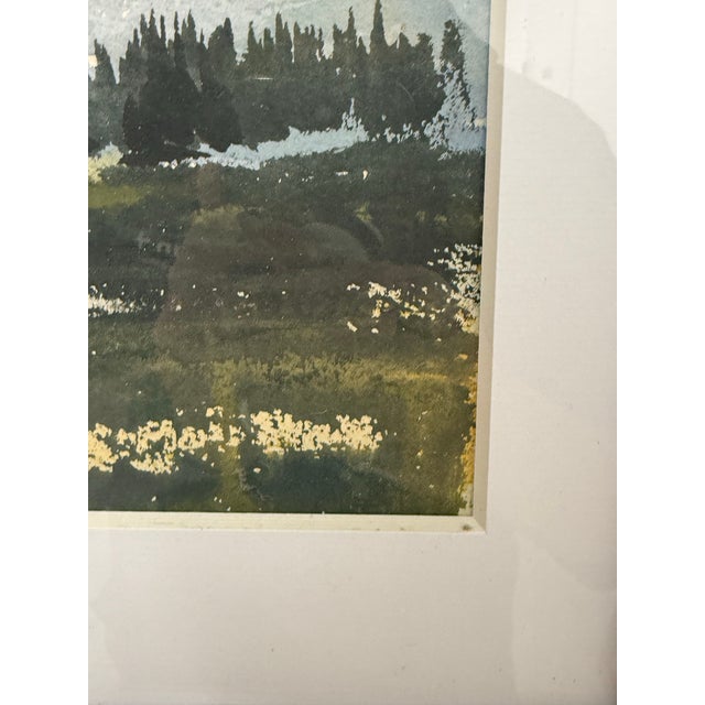 Landscape Watercolor of Valley in Mountains, Signed For Sale - Image 11 of 12