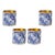 Blue Garden Party Enameled Napkin Rings- Set of 4 For Sale