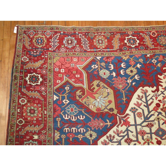 19th Century Antique Persian Serapi Rug For Sale - Image 4 of 6