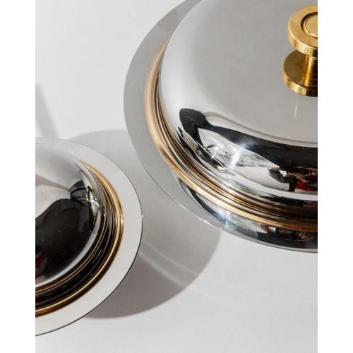 Vintage Stainless Steel Salad Bowls with Lids, 1980s, Set of 2 For Sale - Image 9 of 11