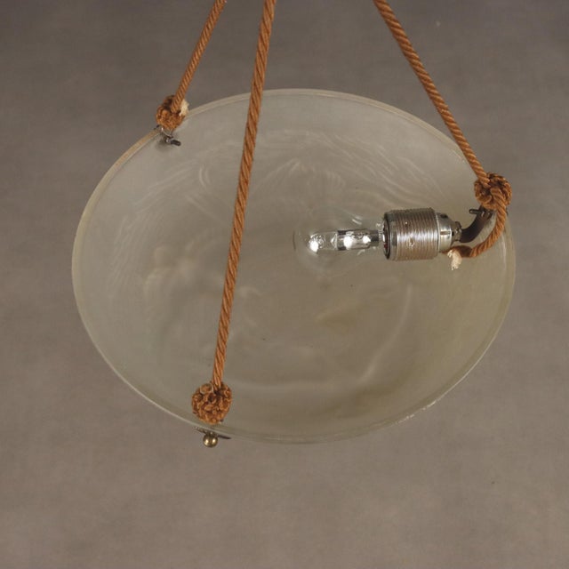 Glass Vintage Italian Artistar Chandelier in White Glass, 1950s For Sale - Image 7 of 9
