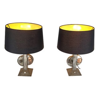 Brutalist Table Lamps, 1970s, Set of 2 For Sale