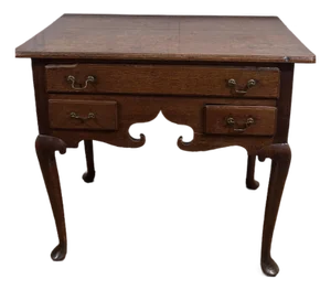 Oak Queen Anne Lowboy Writing Desk With Cabriole Legs