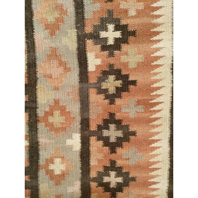 Vintage American Southwestern Kilim Rug, Handwoven Wool, Geometric Pattern, 3x5 For Sale In Chicago - Image 6 of 13