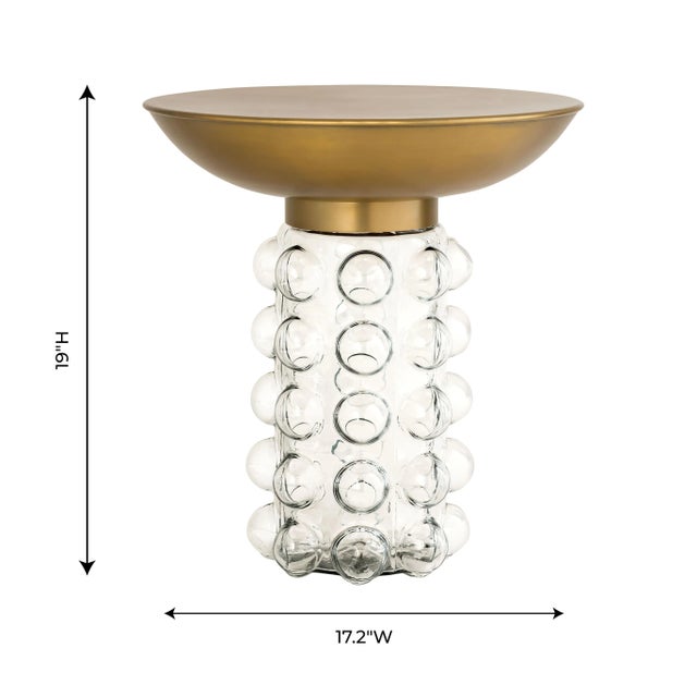 Bubble Glass & Brass Side Table For Sale In Los Angeles - Image 6 of 9