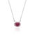 Not Yet Made - Made To Order 14k Gold Oval Halo Diamond Ruby Birthstone Necklace for Her For Sale - Image 5 of 13