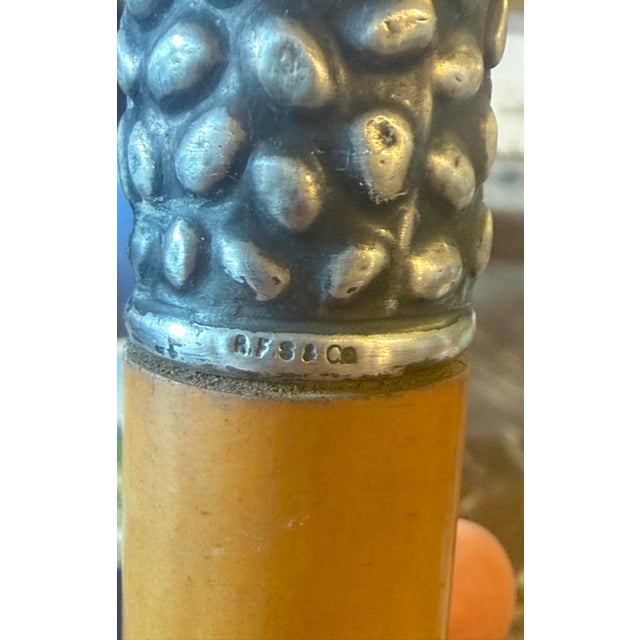 Antique 19th Century RFS & Co. Sterling Silver Malacca Wood Walking Stick Cane For Sale - Image 4 of 12