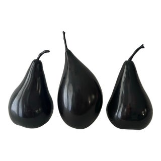 1980's Bronze Trio of Large Abstract Pear Sculptures For Sale