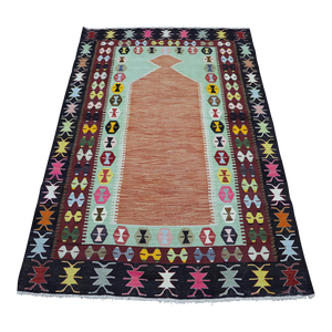1970s Tribal Style Handmade Oushak Kilim Rug