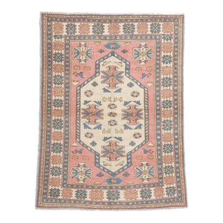 Vintage Pink Persian Hamadan Rug - 05'07 X 07'06 For Sale