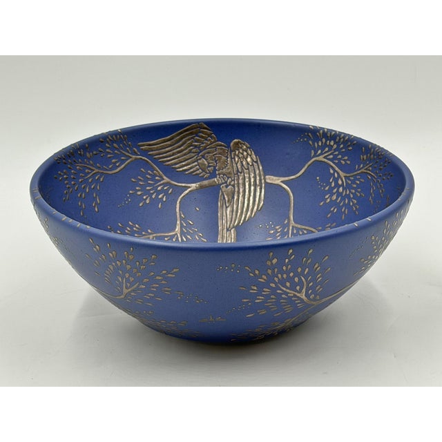 1980s Emilia Castillo Cobalt Blue & Pure Silver Parrot Bowl, Taxco Mexico 1980s For Sale - Image 5 of 18