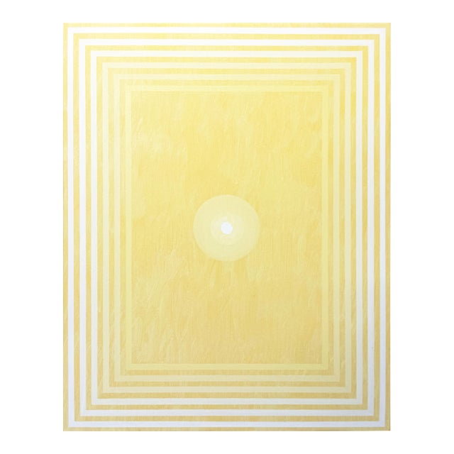 Contemporary Abstract Acrylic on Canvas "Mesmerism (Naples Yellow Light) 1" by Andy Harwood For Sale