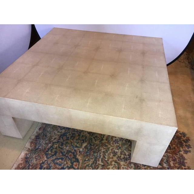 Palatial Karl Springer Parsons Style Linen Wrapped Coffee ...