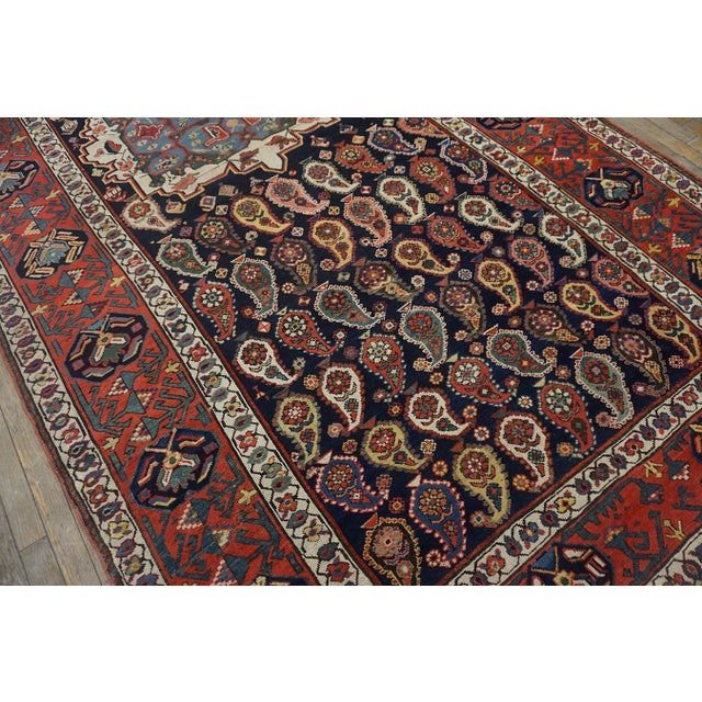 Red Wonderful Red and Black Color With Paisley Pattern Antique Caucasian Karabagh Rug For Sale - Image 8 of 12