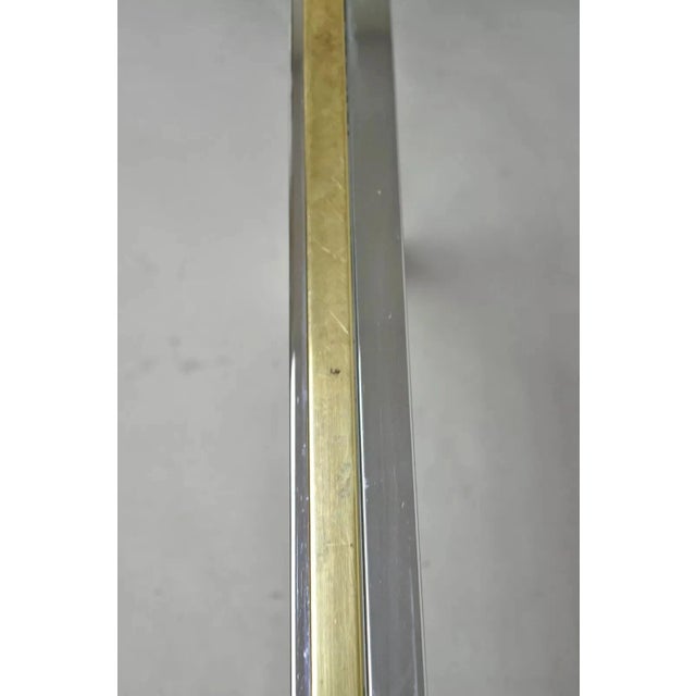 Romeo Rega Modernist Maison Jansen Style Chrome Brass Glass Console Hall Table For Sale - Image 9 of 12