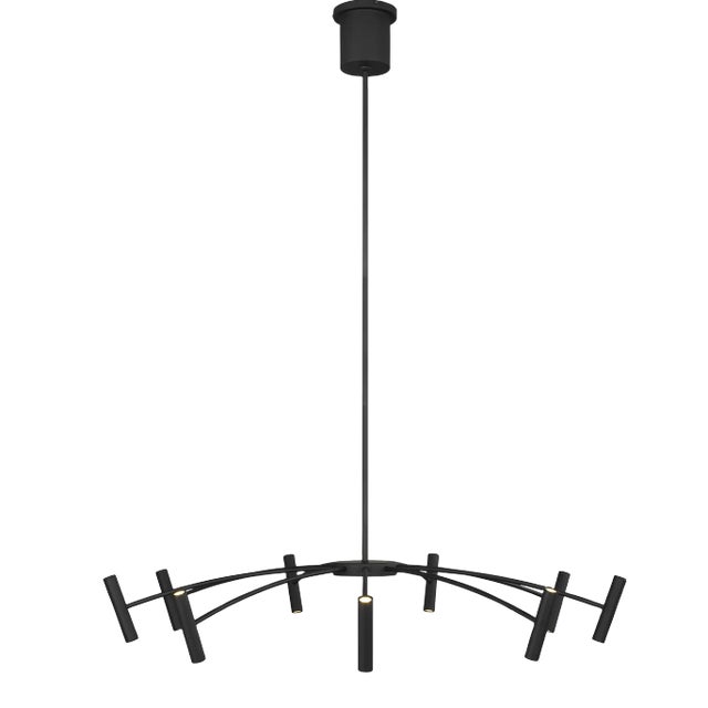 Visual Comfort Modern Aerial 40 Chandelier LED Matte Black For Sale