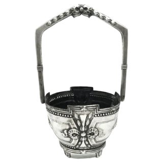 Art Nouveau French Silver Sugar Bowl, 1890s For Sale