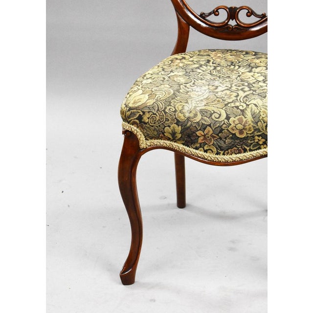 Late 19th Century Victorian Carved Walnut Dining Chairs, 1880, Set of 4 For Sale - Image 5 of 9