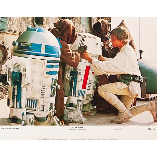 Star Wars 1977 Original Vintage Cinema Lobby Card Framed In Black. Extra Large 11x14" inches / 28x36 cm paper size 18x21"...