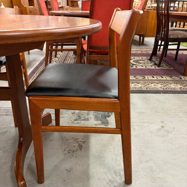 Danish Teak Vintage Low Back Dining Chairs With New Foam and Vinyl - Set of 4 For Sale - Image 12 of 14