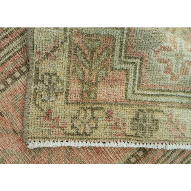 Textile Turkish Mini Rug Oriental Hand Knotted Vintage Rug 1'5" x 3'6" #20735 For Sale - Image 7 of 8
