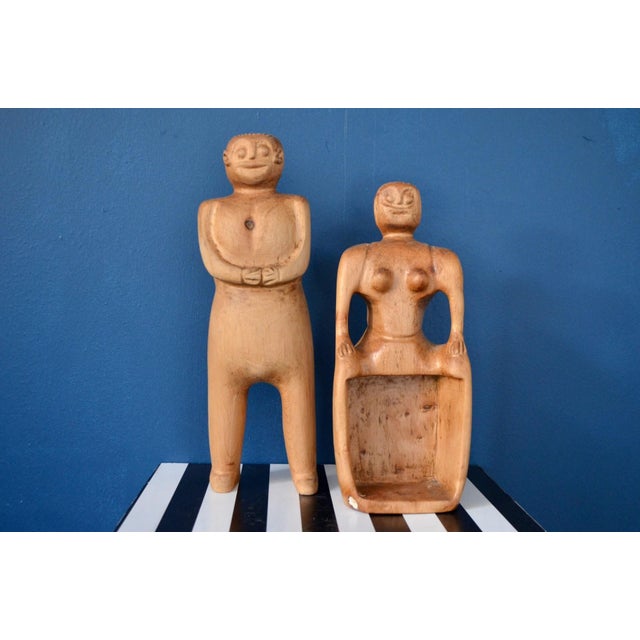 Art Brut Style Wooden Sculptures, Italy, 1970s, Set of 2 For Sale - Image 12 of 12