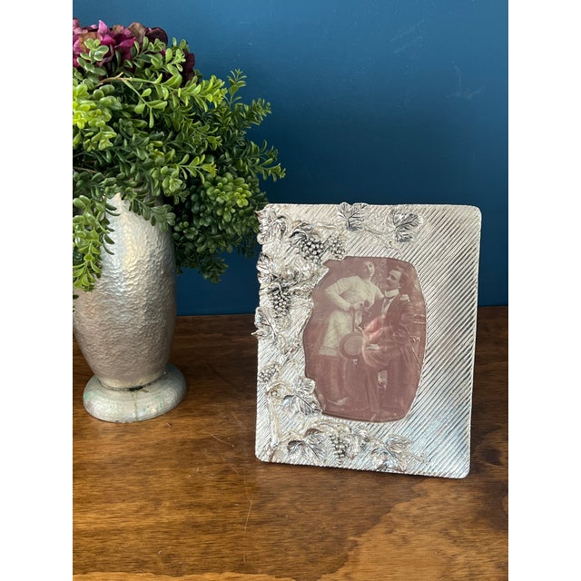 Italian Sterling Silver Grape Vine Picture Frame, 925 Photo Frame For Sale - Image 4 of 18