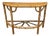 1970s Mid Century Bamboo, Rattan, Flower Demi Lune Foyer Table For Sale