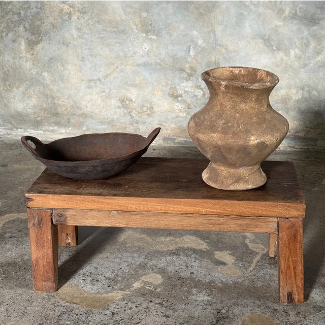 Small Antique Rectangular Four-Legged Teak Bench, Indonesia, 1980s For Sale - Image 15 of 18