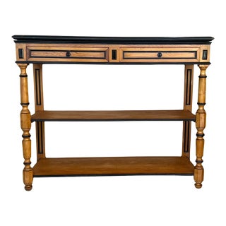 Early 20th C English Lemontree Three Tier Server or Buffet With Drawers For Sale