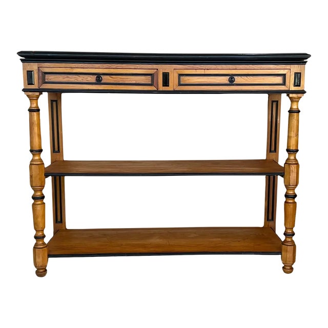 Early 20th C English Lemontree Three Tier Server or Buffet With Drawers For Sale