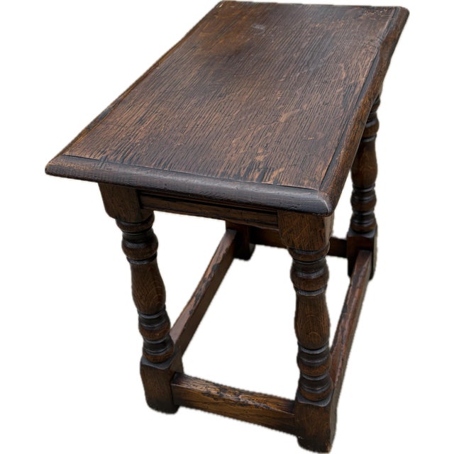 Wood Vintage English Joint Stool For Sale - Image 7 of 8