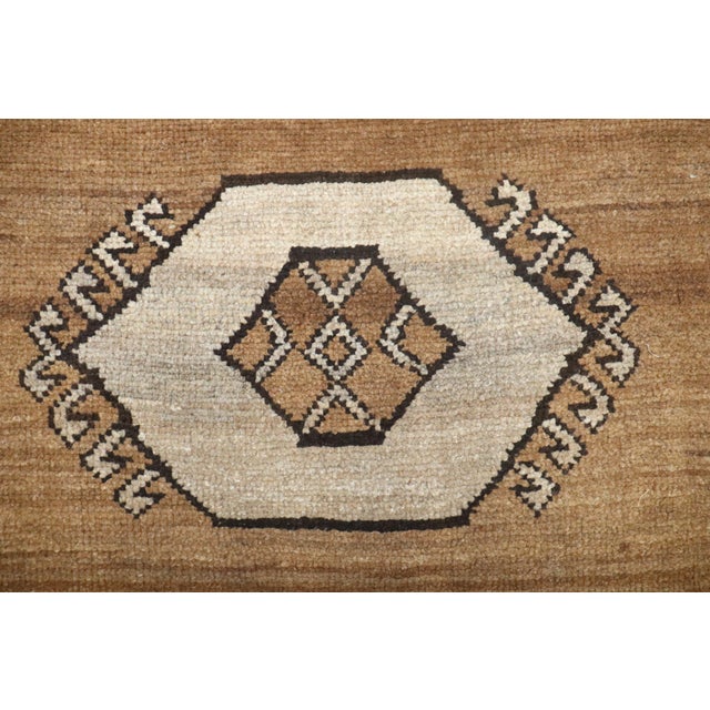 Zabihi Collection Brown Geometric Turkish Kars Rug For Sale - Image 9 of 9