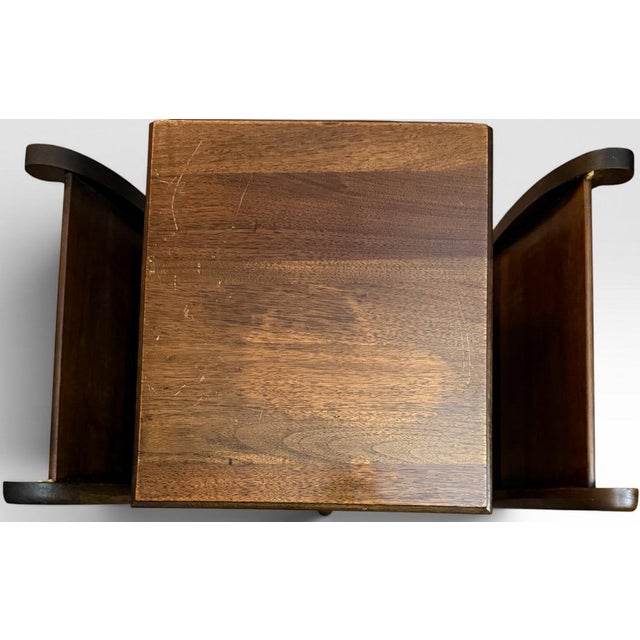 Vintage Art Deco Neoclassical Mahogany Copper-Lined Humidor Magazine Side Table For Sale - Image 17 of 18