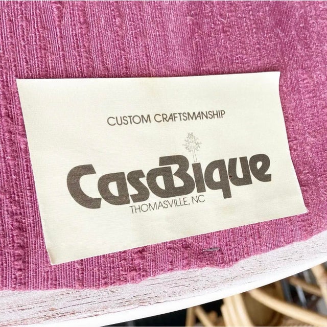 1980s Postmodern Casa Bique Swan Dining Chairs | Set of 6 in Ivory & Raspberry Pink For Sale - Image 11 of 11